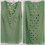 Blu Pepper Cutout Back Green Tank Top Tee S Photo 1
