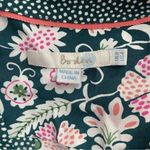 Boden Mollie Green Pink Floral Print Arabesque Block Top Blouse Size 4 Photo 2