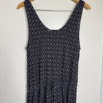 Gap Long Maxi Casual Dress Woman’s Size XL Geometric Diamond Print Navy Blue Photo 2