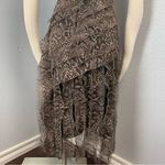 Celo Brown Flowy Raw Edge Snakeskin Print Ribbon Strip Dress M Size M Photo 8