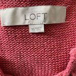Ann Taylor LOFT Size XS Lace Up Front Sweater Rose Dusty Pink Linen Blend Photo 2
