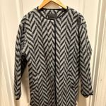 Talbots  Black and Gray Chevron Coat size S Photo 1