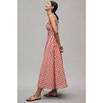 WAYF 💕 x Styled Coco!💕 Gracie Gingham Linen-Blend Midi Dress Red Gingham XL NWT Photo 3
