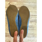 J.Crew Blue Suede Flats Size 8 Rounded Toe Shoes Fun Vibrant Slip-On Photo 6