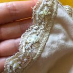 No Boundaries Sparkly, Beaded, Dressy, Lace Trimmed Camisole Tank Top, Ivory, Cream, Size M Photo 5