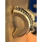 Silver Tone Etched Half Hoop Earrings Sensitive Ears Hypoallergenic .5" New Card Photo 2