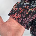 American Eagle AE Studio Floral Print Mini Dress Long‎ Sleeve Tie Neck Smocked Waist M Photo 3
