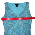 Ann Taylor  Vintage Y2K Bias‎ Cut Silk Blue Paisley Midi Dress 10 Fairy Babydoll Photo 4