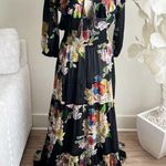 By Timo Long Sleeve Floral Black Maxi Dress Size XS Photo 0