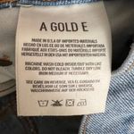 AGOLDE Denim Mini Skirt Blue Frayed Hem FivePocket Button Fly Y2K Size 30 Photo 3