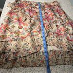 Free People  Around The World Skirt Floral Ruffle Ivory Pink Women’s Size 8 Photo 3