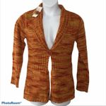 Nine West Orange Space Dye Boho Shawl Collar Cardigan Sweater Medium NWT Photo 1
