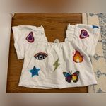 QUEEN OF SPARKLES Icon Flutter Top Sequin Size Small White Photo 6
