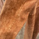 Mizzi Vintage 80s Suede Duster Trench Whipstitch Brown Leather Coat Jacket Photo 8