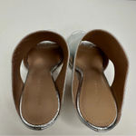 Pour La Victoire  Silver Crocodile Slip-On Open Toe Heels Size 6 Photo 9