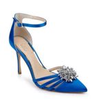 Badgley Mischka NEW Jewel Violette Ankle Strap Pointed Toe Pump ELECTRIC BLUE 10 Photo 5