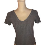 Volcom Charcoal V-Neck Ribbed Cut-Off Tee Photo 0