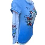 y2k BLINGED OUT TATTOO RHINESTONE BABY LONG SLEEVE TOP XSMALL Size XS Photo 4