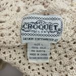 Croquet Club Vintage Silk Crochet Vest L • Ivory Handcrafted Boho Chic Size L Photo 14