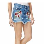 Free People  Floral Embroidered Denim Mini Skirt Photo 36