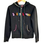 Lucky Brand Charcoal Cotton Embroidered Hooded Sweatshirt Jacket Size Medium Photo 0