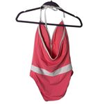 Bleu Rod Beattie 🌸 Size 6 Pink & White One-Piece Swimsuit | Halter Tie | Sexy V Photo 3