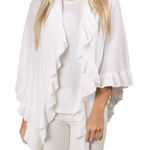 Top it off 100% bamboo ava ruffle wrap Womens ONE SIZE white light weight shawl​ Photo 0