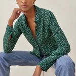 Reformation  Violet Crepe Blouse Rosemary Photo 1