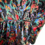 Victoria's Secret Vintage 90s Gold Label Robe Womens S Black Satin Floral Kimono Photo 3