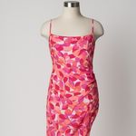 Saints + Secrets  Pink‎ Purple Floral Tie Back Asymmetric Midi Dress Large New Photo 2