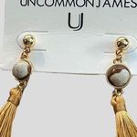 Uncommon James  Earrings Strawberry Fields Jasper Gold Tone Tassel NEW Photo 0