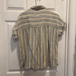 Sonoma ‎ Goods For Life Oversized Button Up Shirt Yellow Striped Gauze Medium Photo 5