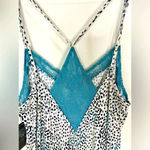 Vince Camuto 🆕  Blue Lace Animal Print Chemise Photo 9