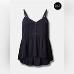 Torrid Black Button Front Peplum Cami Tank Top Plus Size 3X Photo 4