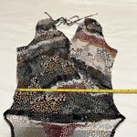 BCBGeneration Patterned Plunge Body Suit NWOT Black/Beige/Brown/Burgundy Sz M Photo 5