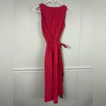 Boden Linen Blend Red Wrap Midi Woman’s Dress 4 Spring Tea Party Summer Casual Photo 3