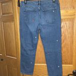 Gap  Denim Girlfriend Jeans Blue Medium Wash Floral Embroidery Size 32 (14) Photo 4