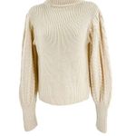 Caroline Constas Chunky Knit Bishop Puffed Sleeve Turtleneck Sweater Large Photo 19