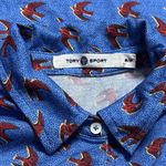 Tory Burch  Sport Blue Red Bird Novelty Print Polo Golf Tennis Pickleball S Photo 6