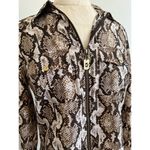 Michael Kors Zip Up Snakeskin Animal Print Blouse Small Photo 1