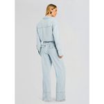 RETROFETE Russo Wide Leg Jumpsuit Light Wash Denim Utility Cargo Long Sleeve XXS Blue Photo 1
