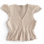 American Eagle  Outfitters Women's Cream and White/Cream Shirt- L Photo 0