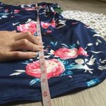 SheIn NWOT Blue Floral Short Sleeve Shift Dress Pockets Photo 2