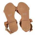 Chatties Womens Sandals Strappy Faux Leather Braided Brown Buckle Size 7 Photo 3