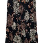 Source Unknown Womens Size Small Reversible Floral Print Midi Skirt Black Tan Ruffle Hem Rayon Photo 0