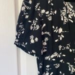 Olivaceous  Black and White Floral Print Midi Dress with Short Sleeves Photo 2