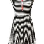 Hem & Thread  small women’s black white striped knit dress sleeveless scoop neck Photo 10