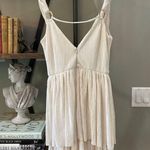 Sabina Musayev Alma Plisse Tiered Mini Dress White Shimmer Womens Size Small Photo 7