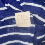 Chaser CHASOR Boxy Flow Pullover Sweater Sapphire Blue White Striped NWT Women's Size M Photo 5