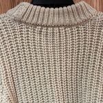ZARA Fitted Chunky Cable Knit Crew Neck Pullover Sweater in Cream Size Small Photo 9
